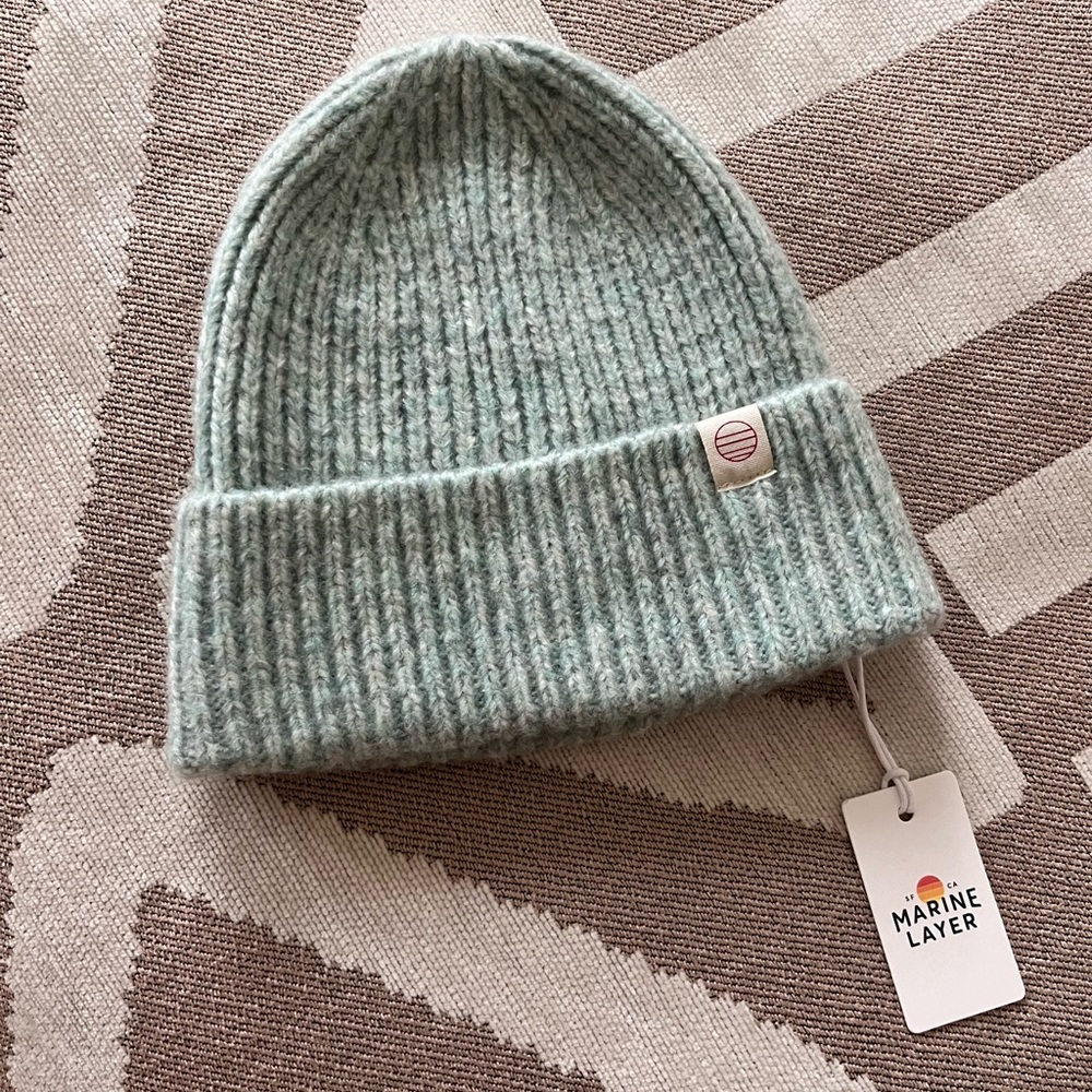 Marine Layer Ribbed Beanie - Green NWT